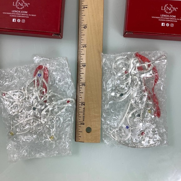 Lenox Sparkle And Scroll Angel Star Wreath ornaments New open box - Picture 11 of 12
